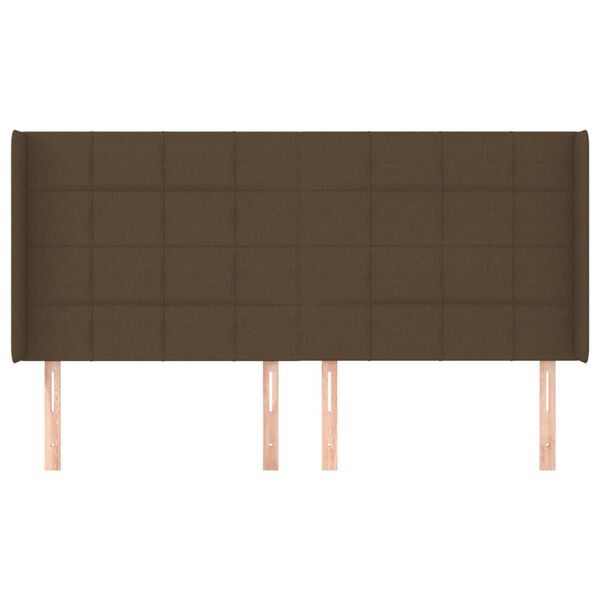 vidaXL Tăblie de pat cu aripioare maro &icirc;nchis 203x16x118/128 cm textil