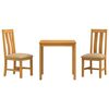 vidaXL Set de dining 3 buc. Bej Lemn de stejar masiv