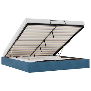 vidaXL Cadru pat otoman fără saltea Albastru &icirc;nchis 160x200 cm catifea