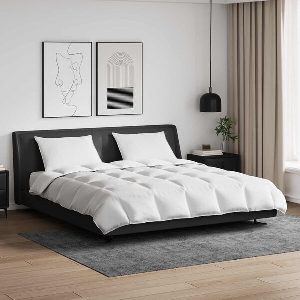 vidaXL Set de Pături cu pernă 3 pcs Alb Pene de rață