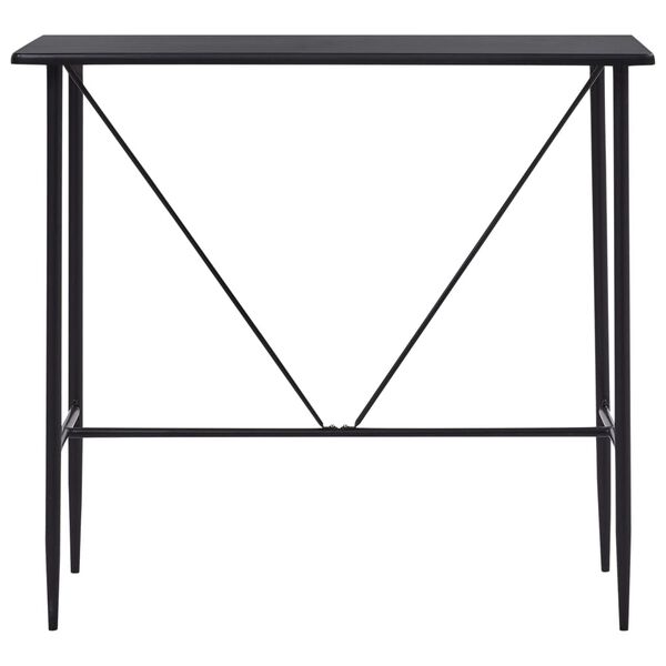 vidaXL Set mobilier de bar, 5 piese, negru, material textil