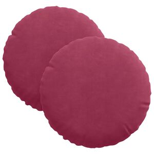 vidaXL Perne de Șezut 2 buc. Catifea Roșu Vin &Oslash;30 x 13 cm