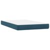 vidaXL Pat box spring cu saltea, albastru &icirc;nchis, 120x210 cm, catifea