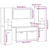 vidaXL Set mobilier de baie, 4 piese, stejar artizanal, lemn prelucrat