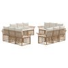 vidaXL Set de canapele de exterior 12 pcs Alb Natural și Crem