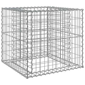 vidaXL Coș gabion, argintiu, 70x70x65 cm, fier galvanizat