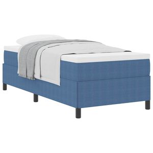 vidaXL Pat cu arcuri albastru 90 x 190 cm Țesătură din corduroy