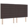 vidaXL Pat cu arcuri cu saltea cu headboard Maro 140 x 200 cm țesătură