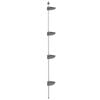 vidaXL Raft de colț pentru duș telescopic 4 niveluri argintiu aluminiu