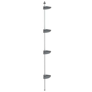 vidaXL Raft de colț pentru duș telescopic 4 niveluri argintiu aluminiu
