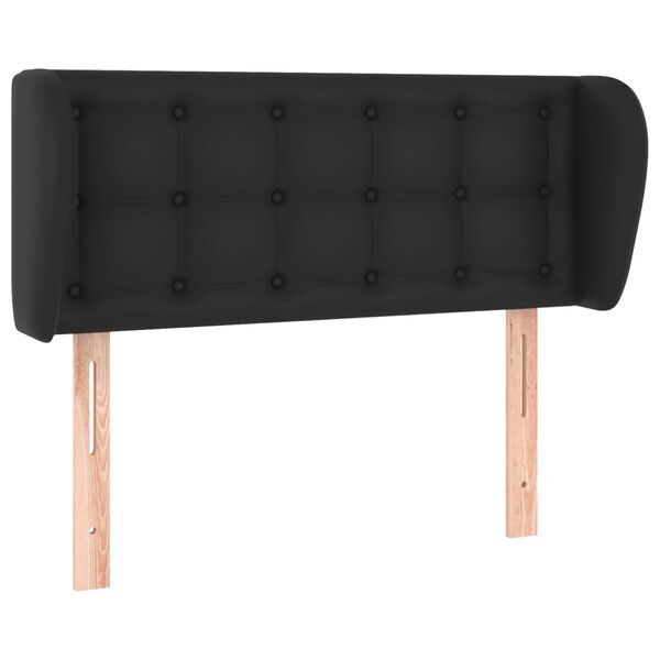 vidaXL Tăblie de pat cu aripioare negru 103x23x78/88cm piele ecologică