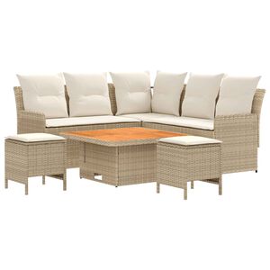 vidaXL Seturi de mobilier cu pernă 6 pcs Bej și crem Ratan PE