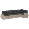 vidaXL Set canapele de grădină cu perne, 6 piese gri deschis poliratan