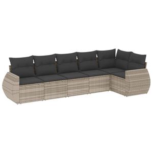 vidaXL Set canapele de grădină cu perne, 6 piese gri deschis poliratan