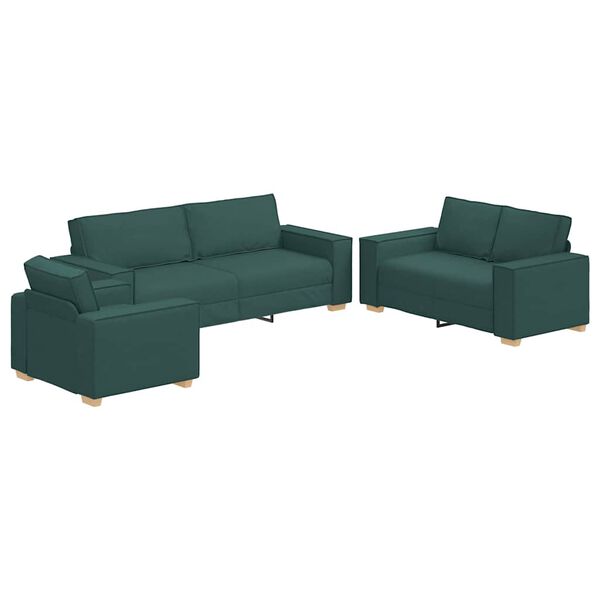 vidaXL Canapea 3 pcs Verde &icirc;nchis 220 x 80 x 84 cm