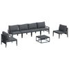 vidaXL Set de canapele pentru grădină 7 buc. Negru Oțel