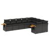 vidaXL Set mobilier de grădină cu perne, 9 piese, negru, poliratan