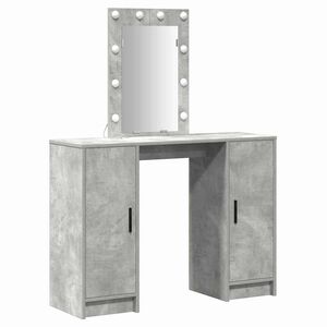 vidaXL Masă de Machiaj Gri deschis 102 x 33 x 135 cm Lemn prelucrat