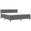 vidaXL Pat boxspring cu saltea Gri &icirc;nchis 180 x 200 cm țesătură