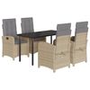 vidaXL Set mobilier pentru grădină, 5 piese, cu perne, bej, poliratan