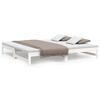 vidaXL Pat de zi extensibil, alb, 2x(100x200) cm, lemn masiv de pin