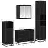 vidaXL Set de mobilier pentru baie 4 pcs Stejar Negru Lemn compozit
