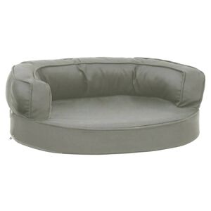 vidaXL Saltea ergonomică pat de c&acirc;ini, 60x42 cm, gri, aspect de in