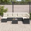 vidaXL Set de canapele pentru grădină cu pernă 9 pcs Negru Rattan poli
