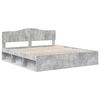 vidaXL Cadru de pat cu headboard Beton 180 x 200 cm Lemn de pin masiv