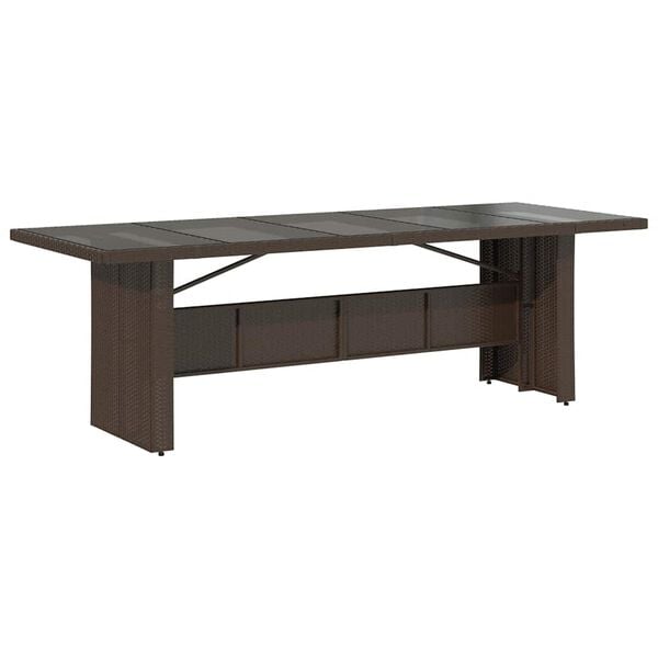 vidaXL Set bistro de grădină cu perne, 11 piese, maro, poliratan