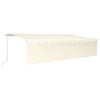 vidaXL Copertină retractabilă manual cu stor&LED, crem, 6x3 m