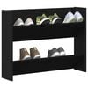 vidaXL Dulap pentru pantofi Stejar Negru 85 x 18 x 90 cm Lemn compozit