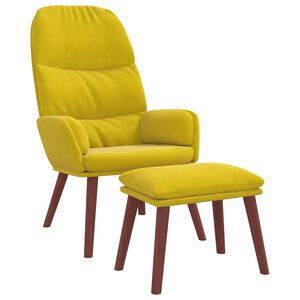 vidaXL Scaun de relaxare cu suport picioare, galben, catifea