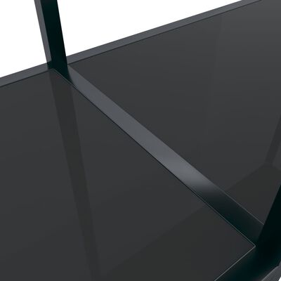 vidaXL Masă consolă,negru, 160x35x75,5 cm, sticlă securizată