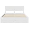 vidaXL Cadru de pat cu headboard Alb 150 x 200 cm Lemn compozit