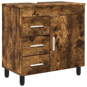 vidaXL Unitate Vanity pentru Baie Stejar fumuriu 60 x 35 x 60 cm