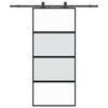 vidaXL Ușă glisantă cu set feronerie neagră 90x205cm sticlă securizată