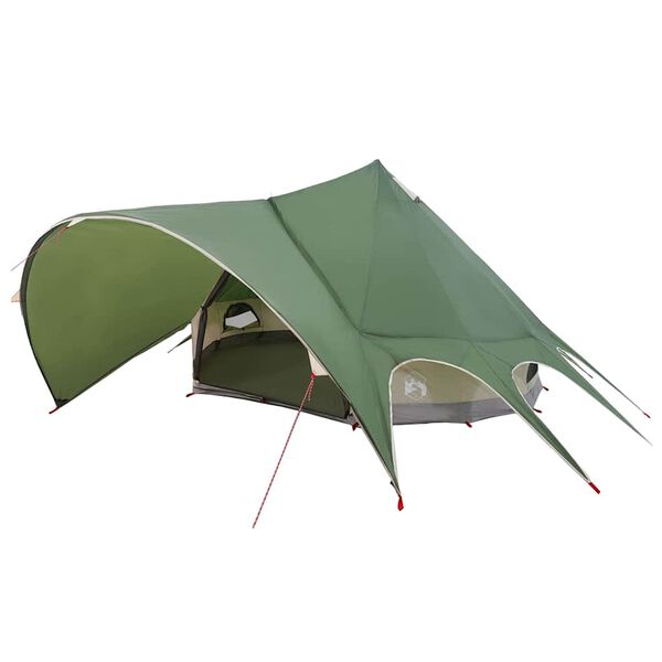vidaXL Cort Teepee cu acoperiș Verde și gri 600 x 600 x 347 cm