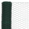 vidaXL Plasă de s&acirc;rmă găini, verde, 25 x 1,5 m, oțel cu &icirc;nveliș PVC