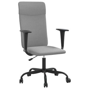 vidaXL Scaun de birou reglabil &icirc;n &icirc;nălțime, gri deschis, textil