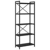 vidaXL Raft pentru cărți 60 x 30 x 155 cm Lemn prelucrat Stejar Negru