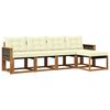 vidaXL Set de canapele de exterior 5 buc. Natural și Crem
