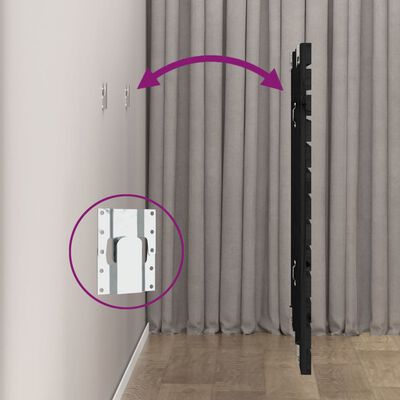 vidaXL Tăblie de pat pentru perete, negru 141x3x91,5 cm lemn masiv pin