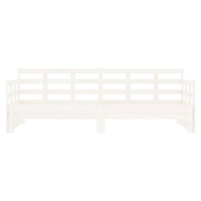 vidaXL Pat de zi extensibil, alb, 2x(80x200) cm, lemn masiv de pin