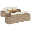 vidaXL Set canapele de grădină, 7 piese, cu perne, bej, poliratan