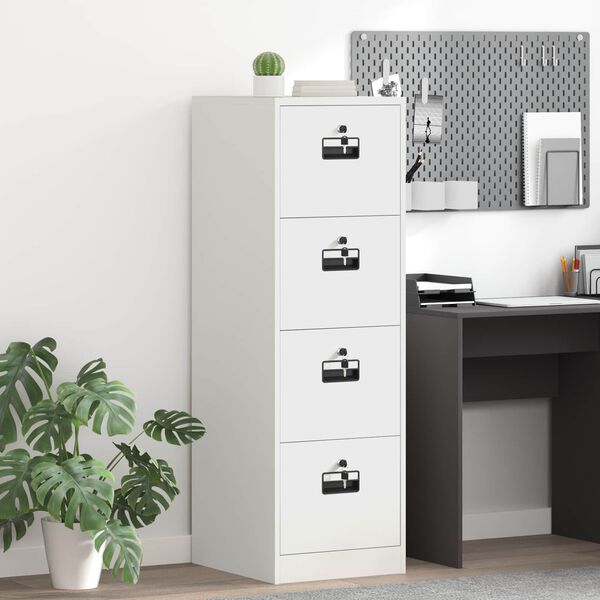 vidaXL Dulap pentru Fișiere cu sertar 2 pcs Alb 44 x 50 x 139 cm