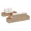 vidaXL Set de canapele pentru grădină cu pernă 6 pcs Bej Rattan poli
