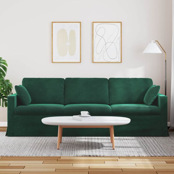 vidaXL Canapea Verde &icirc;nchis 228 x 78 x 80 cm Catifea