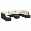 vidaXL Set de canapele pentru grădină 11 buc. Negru Rattan poli
