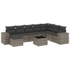 vidaXL Set canapele de grădină, 9 piese, cu perne, gri, poliratan